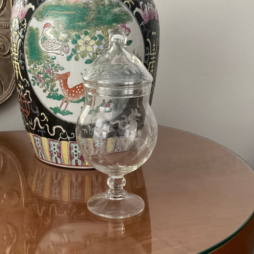 Elegant Clear Glass candy jar